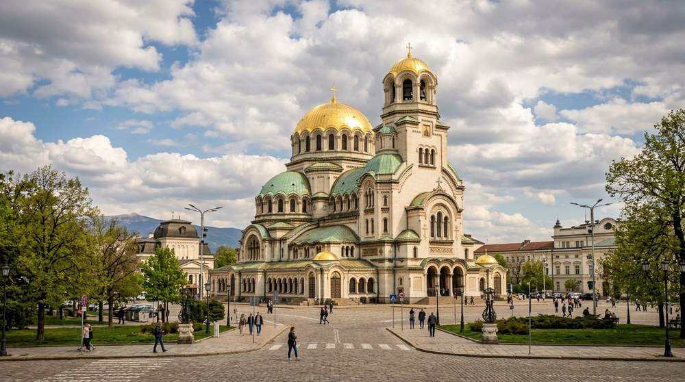 Pemandangan Katedral Alexander Nevsky di Sofia, Bulgaria