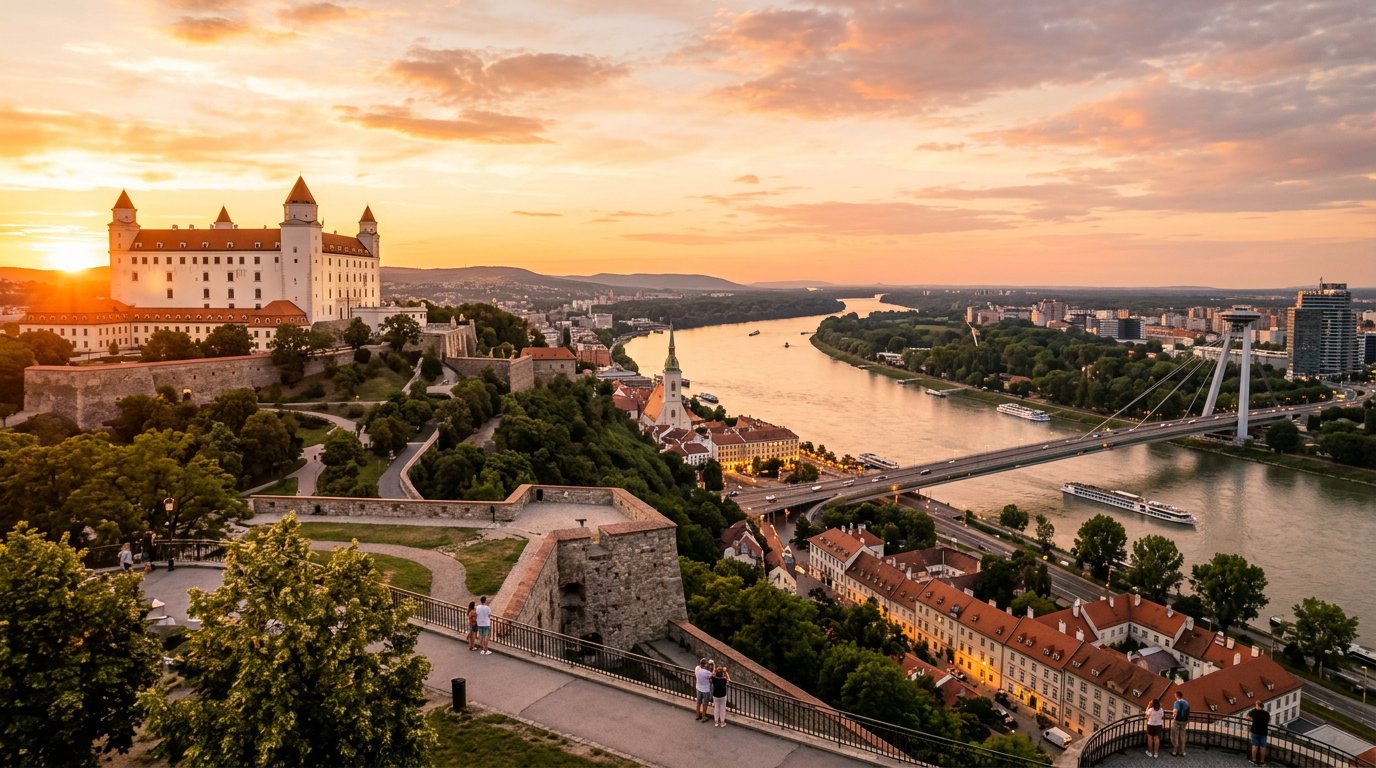 Pemandangan Kastil Bratislava, Slovakia